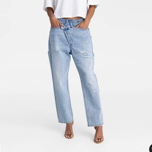 KBB by Kahlara - Women’s Mid-Rise Asymmetric Tapered Leg - The Dylan Jean - 2/27